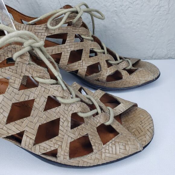 Gentle Souls Okey Dokey Brown Leather Gladiator Heels Sandals Women's Size 8 - Picture 6 of 16